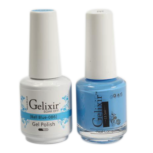 Gelixir Nail Lacquer And Gel Polish, 086, Ball Blue, 0.5oz