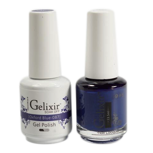 Gelixir Nail Lacquer And Gel Polish, 087, Oxford Blue, 0.5oz