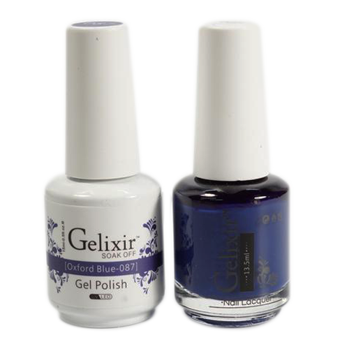 Gelixir Nail Lacquer And Gel Polish, 087, Oxford Blue, 0.5oz