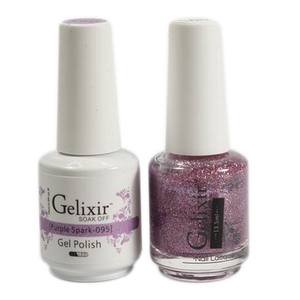 Gelixir Nail Lacquer And Gel Polish, 095, Purple Spark, 0.5oz