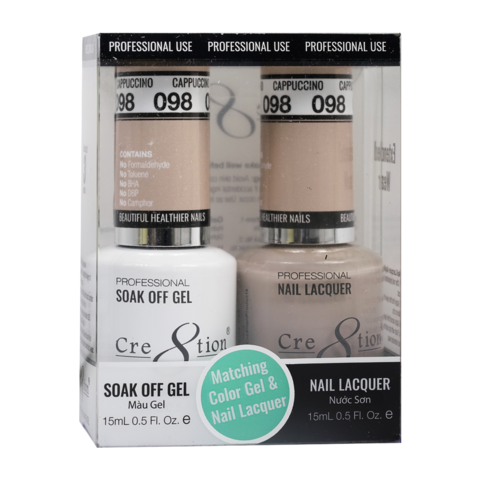 Cre8tion Matching Color Gel & Nail Lacquer 98 Cappuccino
