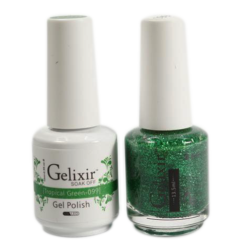 Gelixir Nail Lacquer And Gel Polish, 099, Tropical Green, 0.5oz