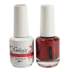 Gelixir Nail Lacquer And Gel Polish, 104, Royal Red, 0.5oz