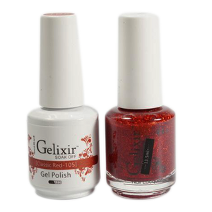 Gelixir Nail Lacquer And Gel Polish, 105, Classic Red, 0.5oz