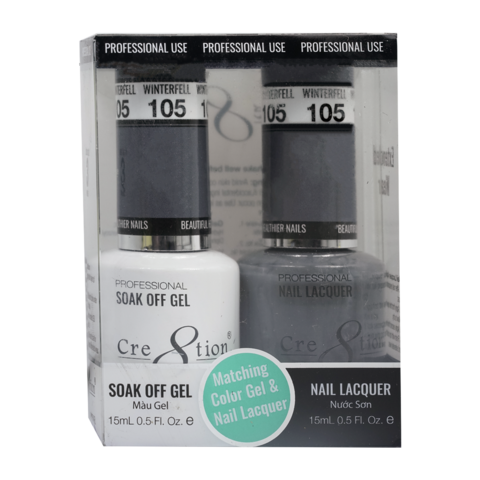 Cre8tion Matching Color Gel & Nail Lacquer 105 Winterfell