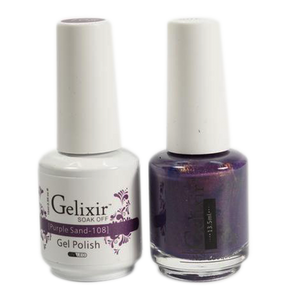 Gelixir Nail Lacquer And Gel Polish, 108, Purple Sand, 0.5oz