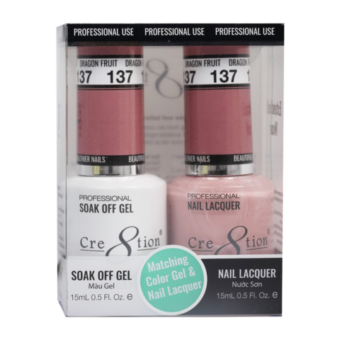 Cre8tion Matching Color Gel & Nail Lacquer 137 Dragon Fruit
