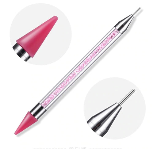 Nail Art Dotting Pen Rhinestone Wax Pencil Decorations, Pink