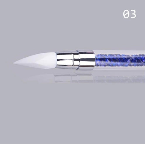 Dual Silicone Heads Nail Art Sculpture Pen, Purple