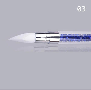 Dual Silicone Heads Nail Art Sculpture Pen, Purple