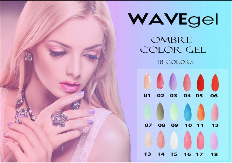 Wave Gel Ombre Gel Polish, 0.5oz, Full line of 18 colors (From 01 to 18)