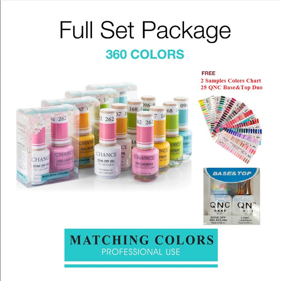 Cre8tion Chance Gel/Lacquer Duo Fulline 360 Colors Get Free 2 Sets Color Chart And 25 QNC Base/Top Duo