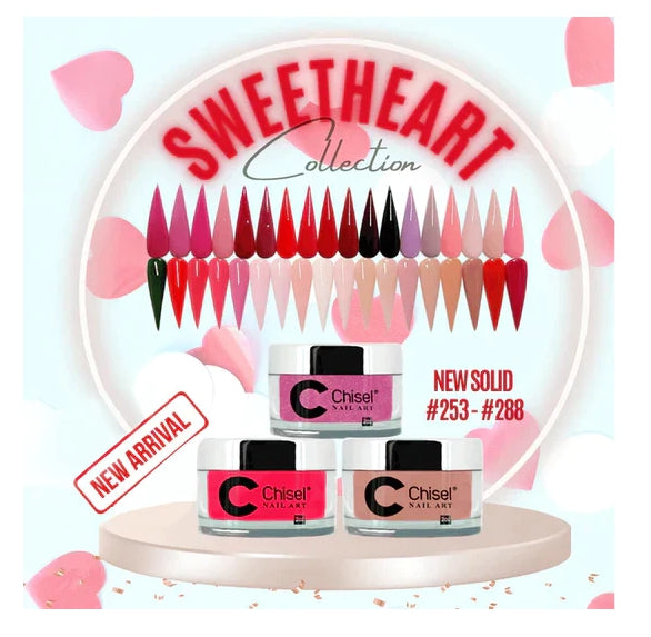 Chisel 2in1 Acrylic/Dipping Powder, Sweetheart Collection 36 colors, 2oz, SOLID #253-288