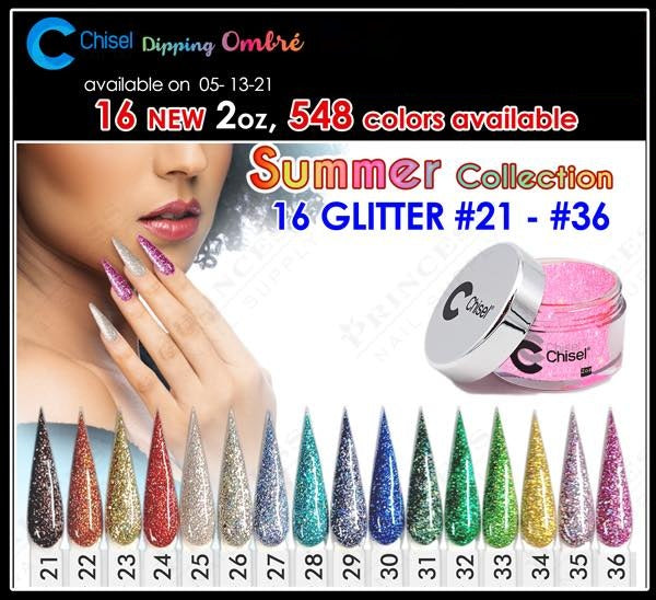 Chisel Nail Art - Dipping Powder - 2oz - Glitter Collection 36