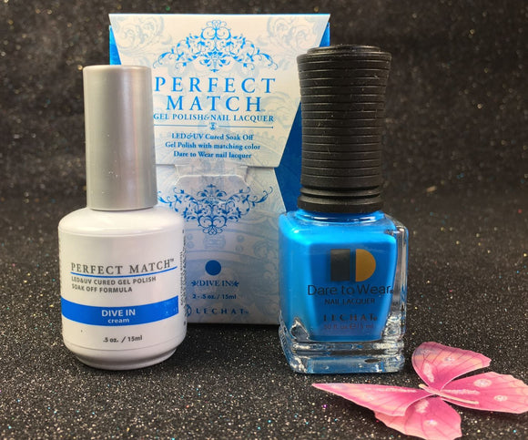 LeChat Perfect Match Nail Lacquer And Gel Polish, PMS199, Retro Collection, Dive In, 0.5oz