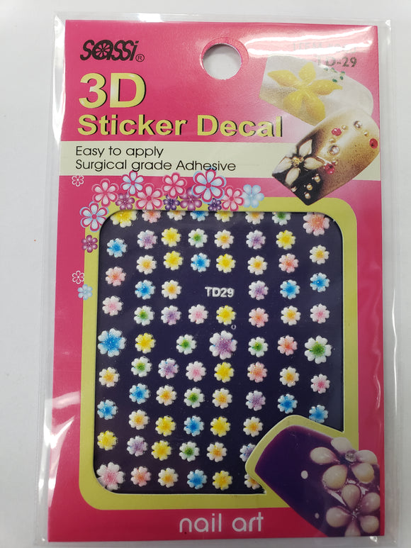 SASSI 3D Sticker Decal Flower Nail Art TD-29
