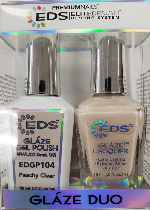 PREMIUMNAILS EDS Glaze Duo (Gel + Lacquer) | EDGP 104 Peachy Clear