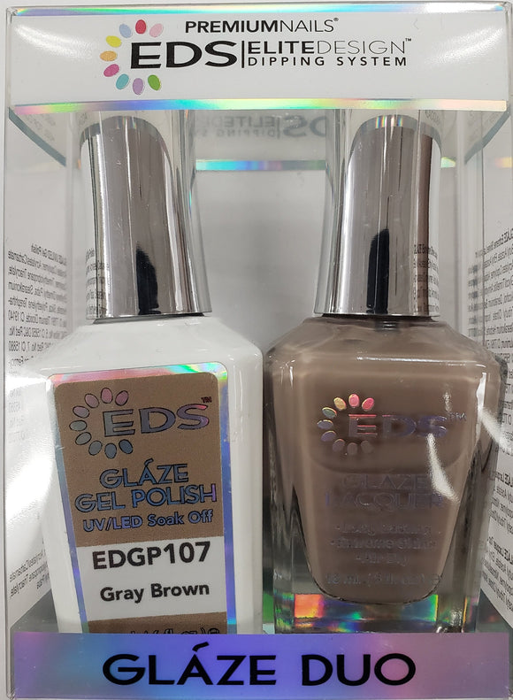 PREMIUMNAILS EDS Glaze Duo (Gel + Lacquer) | EDGP 107 Gray Brown