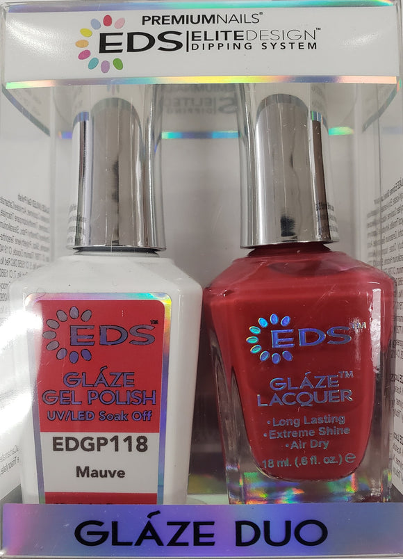 PREMIUMNAILS EDS Glaze Duo (Gel + Lacquer) | EDGP 118 Mauve
