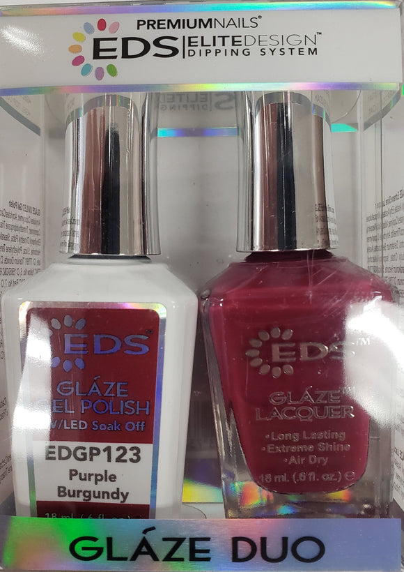 PREMIUMNAILS EDS Glaze Duo (Gel + Lacquer) | EDGP 123 Purple Burgundy