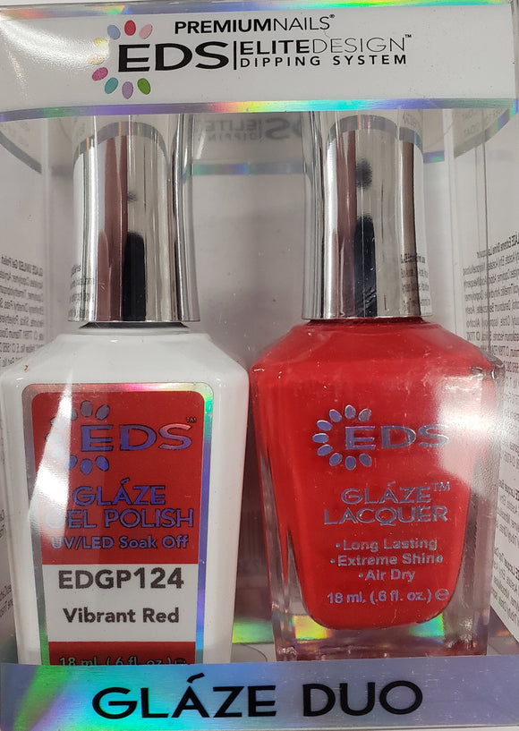 PREMIUMNAILS EDS Glaze Duo (Gel + Lacquer) | EDGP 124 Vibrant Red