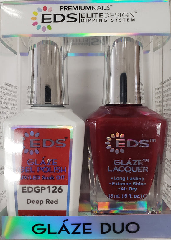 PREMIUMNAILS EDS Glaze Duo (Gel + Lacquer) | EDGP 126 Deep Red