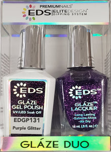 PREMIUMNAILS EDS Glaze Duo (Gel + Lacquer) | EDGP 131 Purple Glitter