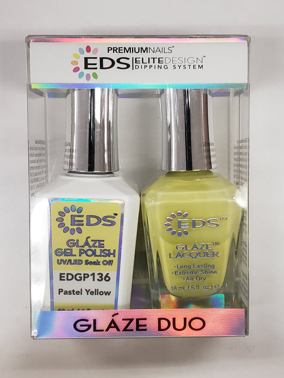 PREMIUMNAILS EDS Glaze Duo (Gel + Lacquer) | EDGP 136 Pastel Yellow