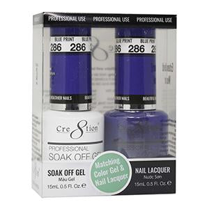 Cre8tion Matching Color Gel & Nail Lacquer 286 BLUE PRINT