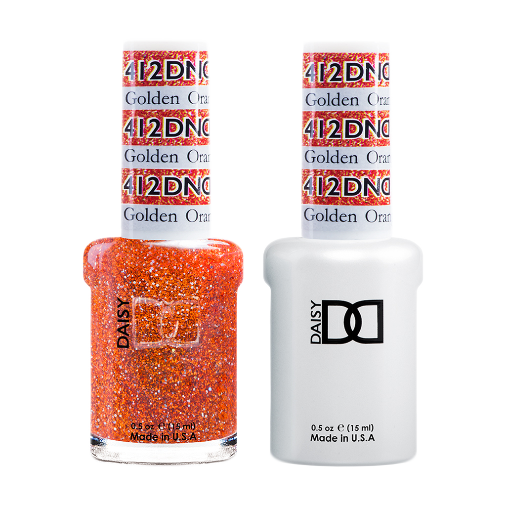 DND Nail Lacquer And Gel Polish, 412, Golden Orange Star, 0.5oz