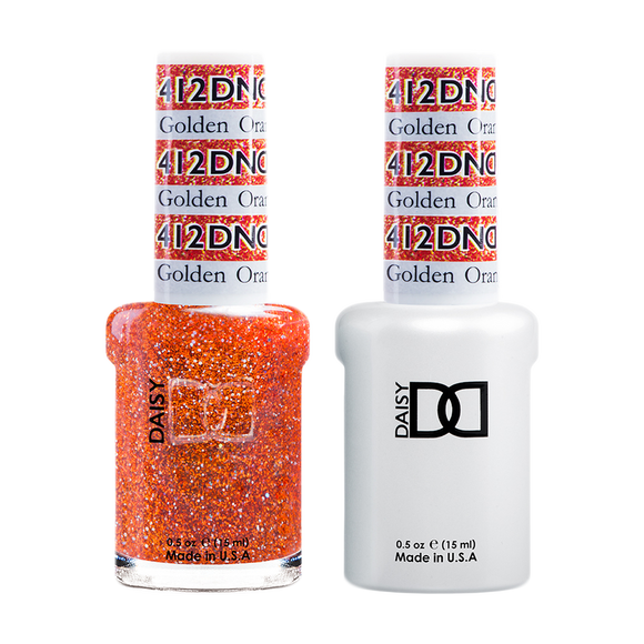 DND Nail Lacquer And Gel Polish, 412, Golden Orange Star, 0.5oz
