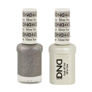 DND Nail Lacquer And Gel Polish, 442, Silver Star, 0.5oz