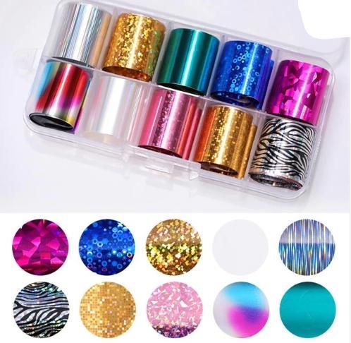 Foil Nail Art Transfer Decoration 10 Rolls Set 2.5*100cm, 05