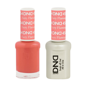 DND Nail Lacquer And Gel Polish, 454, Fiery Flamingo, 0.5oz