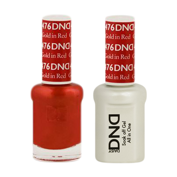 DND Nail Lacquer And Gel Polish, 476, Gold In Red, 0.5oz