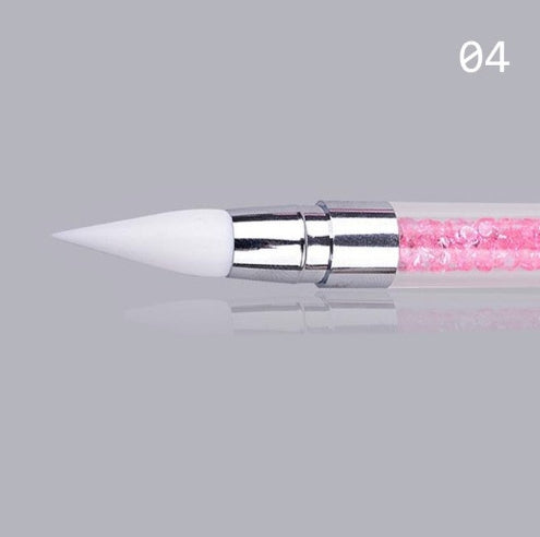Dual Silicone Heads Nail Art Sculpture Pen, Pink