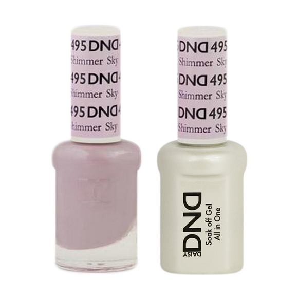 DND Nail Lacquer And Gel Polish, 495, Shimmer Sky, 0.5oz