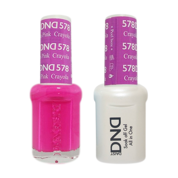 DND Nail Lacquer And Gel Polish, 578, Crayola Pink, 0.5oz