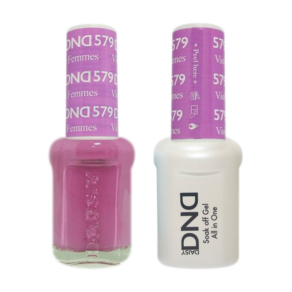DND Nail Lacquer And Gel Polish, 579, Violet Femmes, 0.5oz