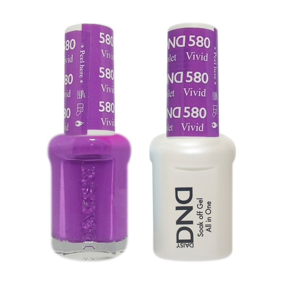 DND Nail Lacquer And Gel Polish, 580, Vivid Violet, 0.5oz