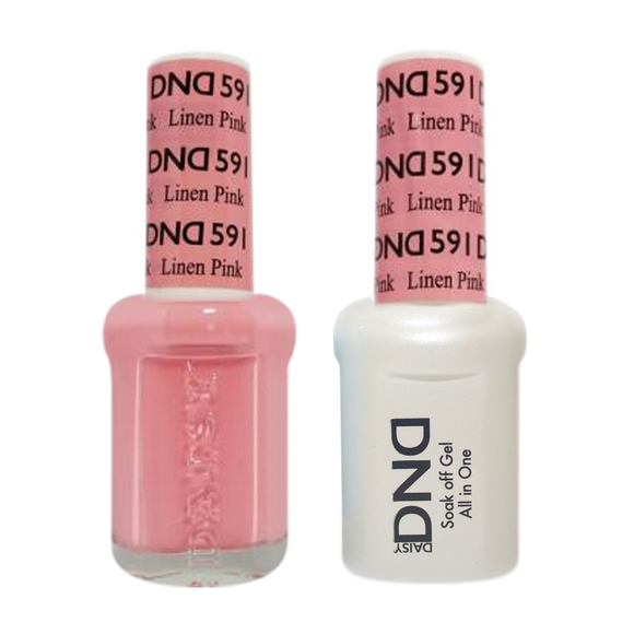 DND Nail Lacquer And Gel Polish, 591, Linen Pink, 0.5oz