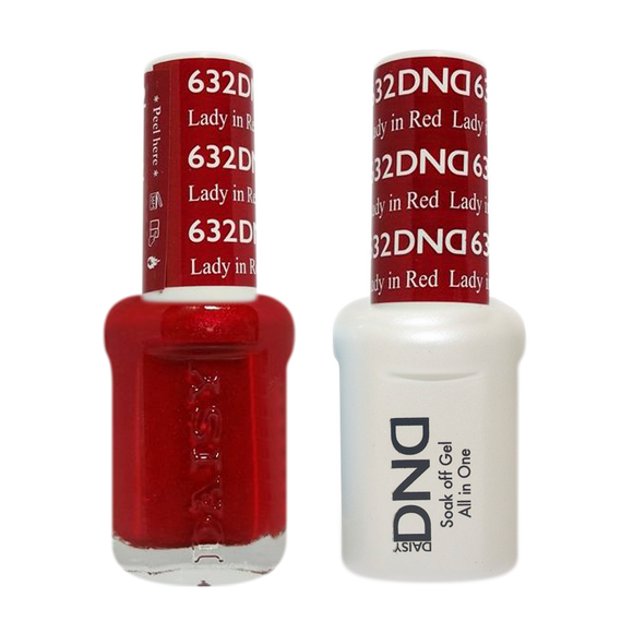 DND Nail Lacquer And Gel Polish, 632, Lady in Red, 0.5oz