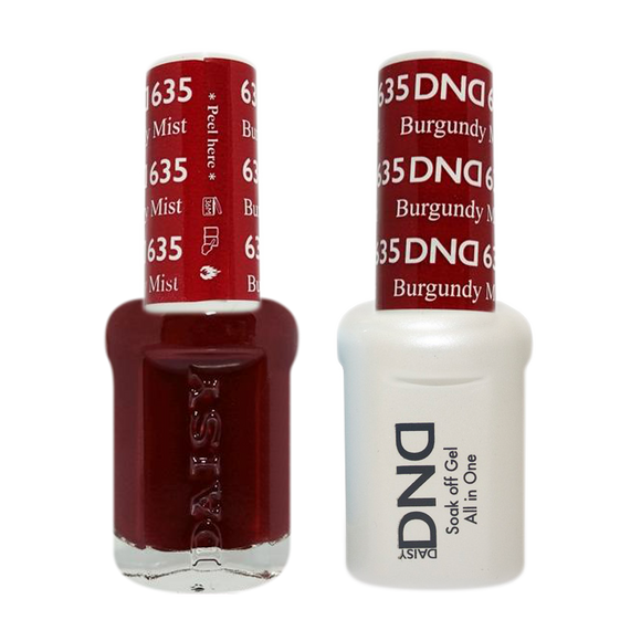 DND Nail Lacquer And Gel Polish, 635, Burgundy Mist, 0.5oz