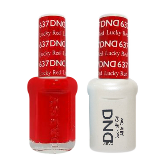 DND Nail Lacquer And Gel Polish, 637, Lucky Red, 0.5oz