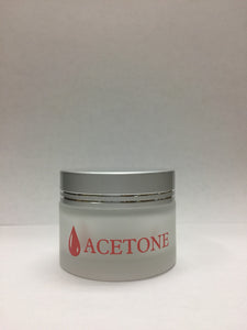 Acetone Printed Cream Frosted Jar + Silver Lid 4mL