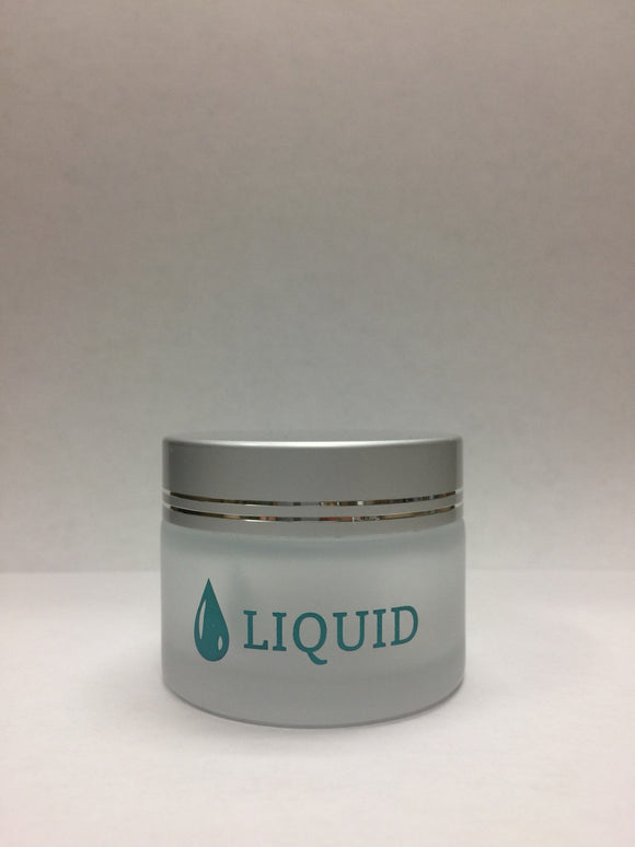 Liquid Printed Cream Frosted Jar + Silver Lid 4mL