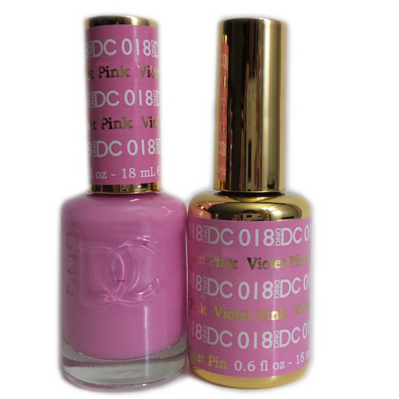 DC Nail Lacquer And Gel Polish (New DND), DC018, Violet Pink, 0.6oz