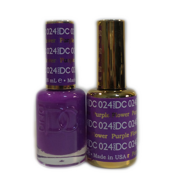DC Nail Lacquer And Gel Polish (New DND), DC024, Purple Flower, 0.6oz