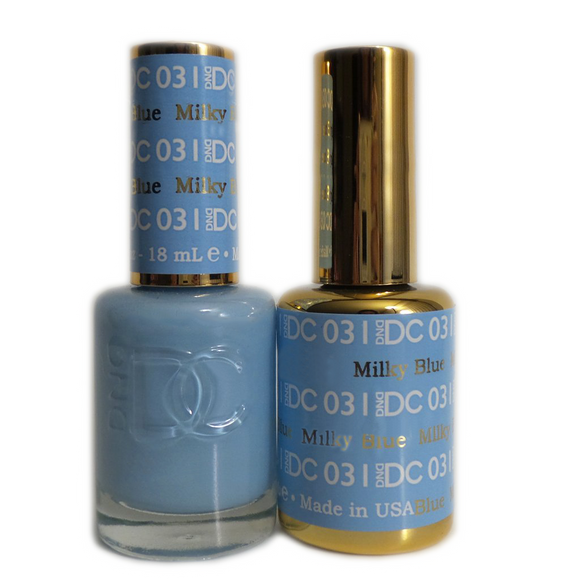 DC Nail Lacquer And Gel Polish (New DND), DC031, Milky Blue, 0.6oz