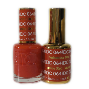 DC Nail Lacquer And Gel Polish (New DND), DC064, Valentine Red, 0.6oz